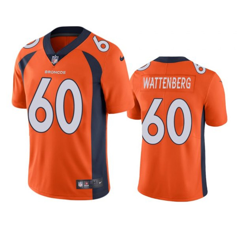 Nike Broncos 60 Luke Wattenberg Orange Vapor Untouchable Limited Jersey