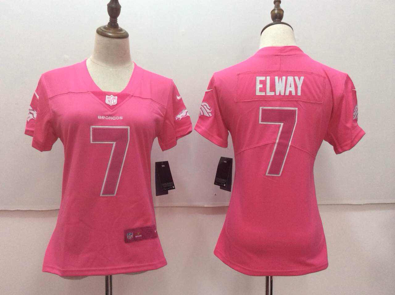  Broncos 7 John Elway Pink Women Vapor Untouchable Player Limited Jersey