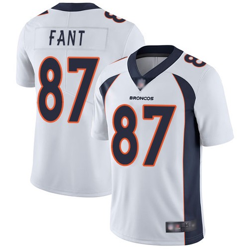 Nike Broncos 87 Noah Fant White 2019 NFL Draft First Round Pick Vapor Untouchable Limited Jersey