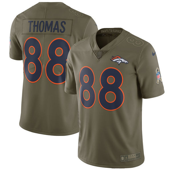  Broncos 88 Demaryius Thomas Olive Salute To Service Limited Jersey