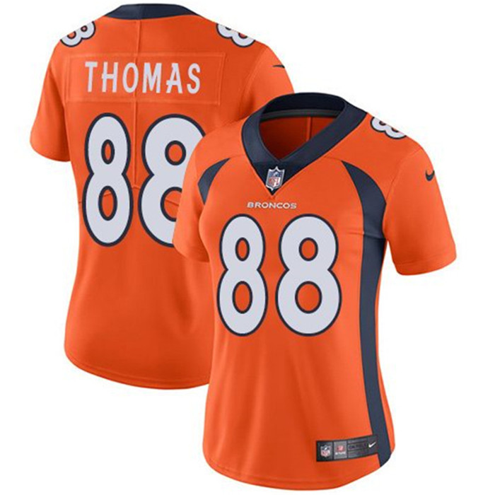  Broncos 88 Demaryius Thomas Orange Women Vapor Untouchable Limited Jersey