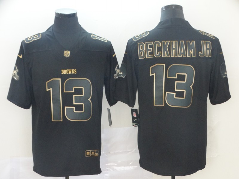 Nike Browns 13 Odell Beckham Jr Black Gold Vapor Untouchable Limited Jersey