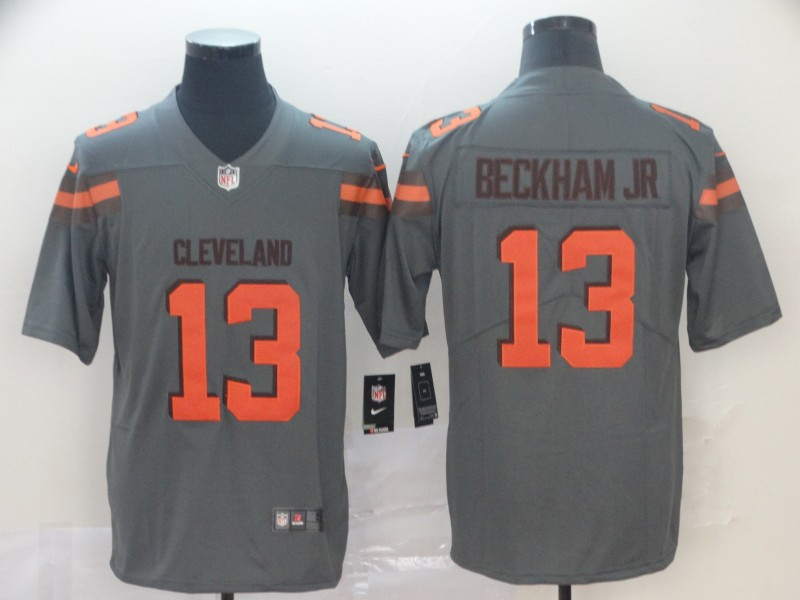 Nike Browns 13 Odell Beckham Jr Gray Inverted Legend Limited Jersey