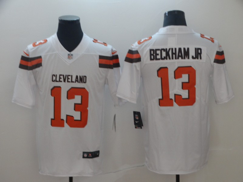 Nike Browns 13 Odell Beckham Jr White Vapor Untouchable Limited Jersey