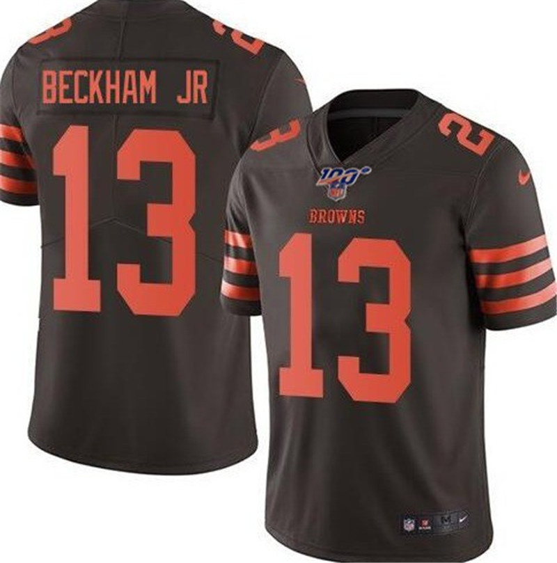 Nike Browns 13 Odell Beckham Jr. Brown 100th Season Color Rush Limited Jersey