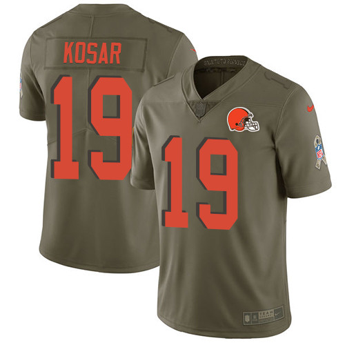  Browns 19 Bernie Kosar Olive Salute To Service Limited Jersey