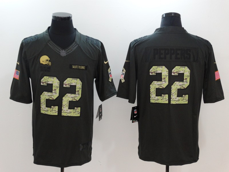  Browns 22 Jabrill Peppers Anthracite Salute To Service Limited Jersey