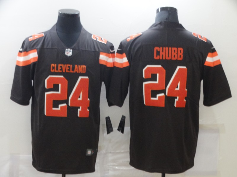 Nike Browns 24 Nick Chubb Brown Vapor Untouchable Limited Jersey