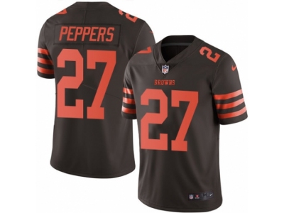  Browns 27 Jabrill Peppers Brown Men Stitched NFL Limited Rush Jersey