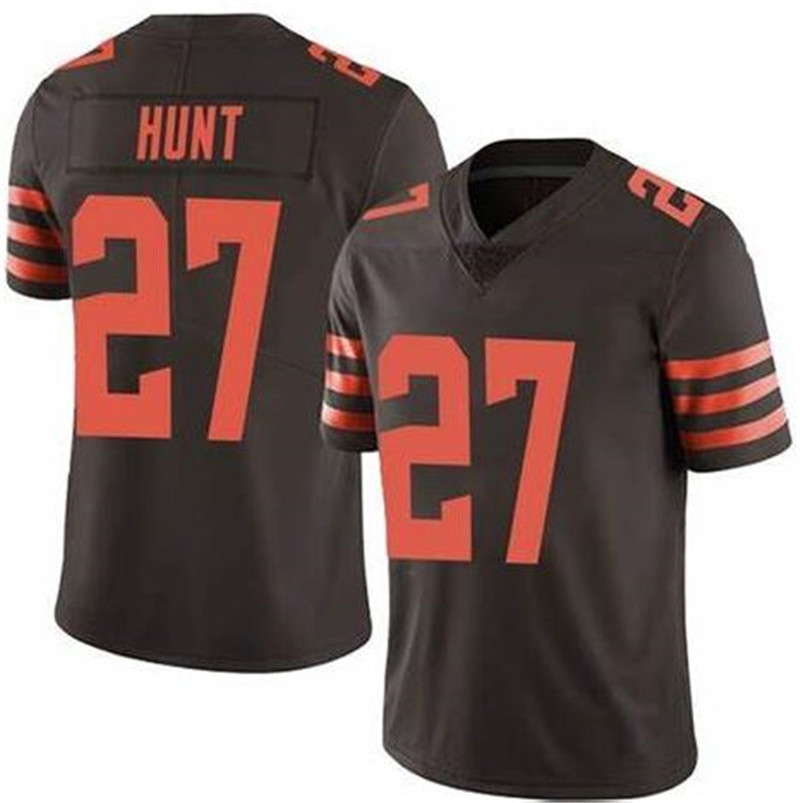 Nike Browns 27 Kareem Hunt Brown Color Rush Limited Jersey