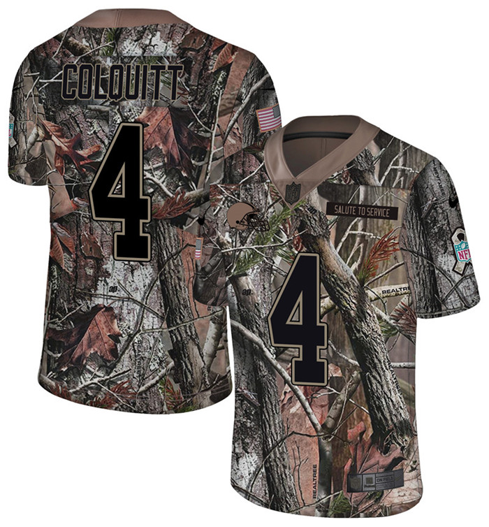  Browns 4 Britton Colquitt Camo Rush Limited Jersey