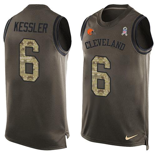  Browns 6 Cody Kessler Green Men Stitched NFL Limited Salute To Service Tank Top Jersey