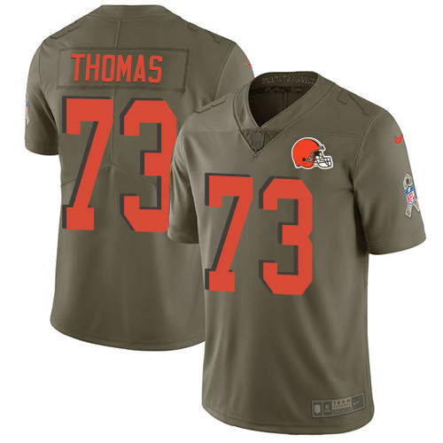  Browns 73 Joe Thomas Olive Salute To Service Limited Jersey