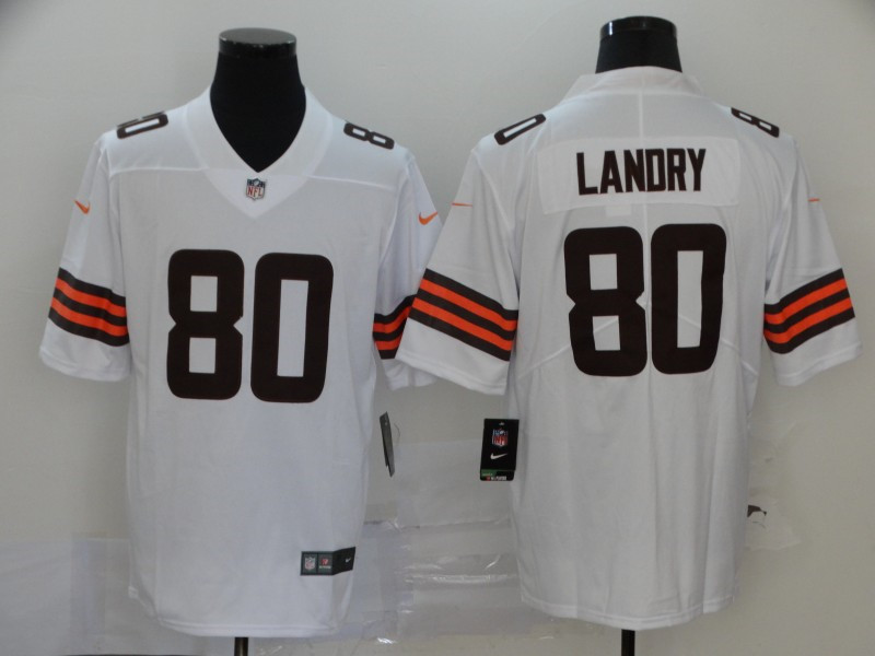Nike Browns 80 Jarvis Landry White 2020 New Vapor Untouchable Limited Jersey