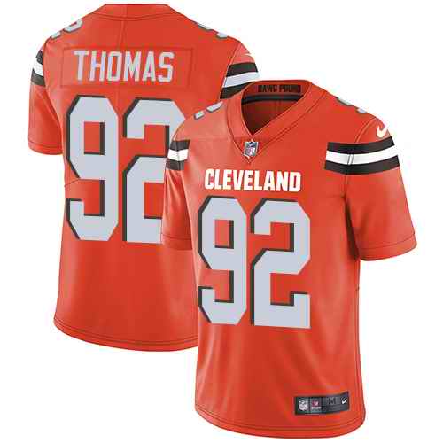  Browns 92 Chad Thomas Orange Alternate Vapor Untouchable Limited Jersey