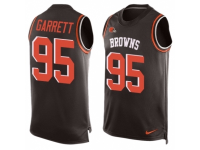  Browns 95 Myles Garrett Brown Team Color Men Stitched NFL Limited Tank Top Jersey