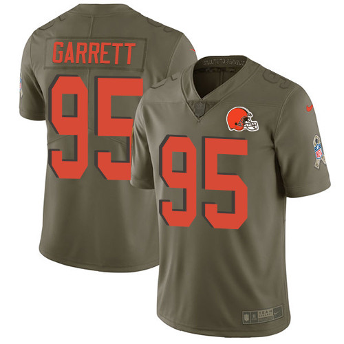  Browns 95 Myles Garrett Olive Salute To Service Limited Jersey