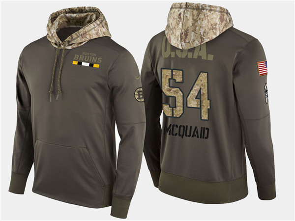  Bruins 54 Adam Mcquaid Olive Salute To Service Pullover Hoodie