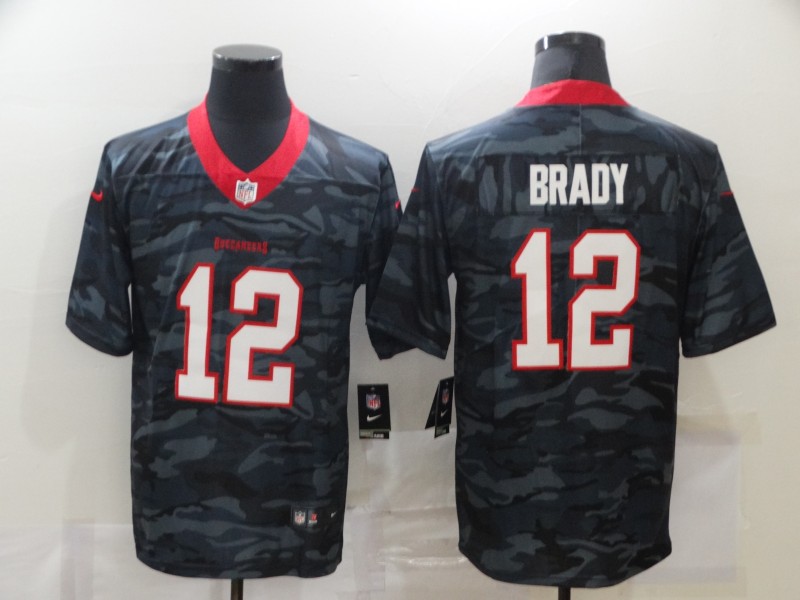 Nike Buccaneers 12 Tom Brady Black Camo Limited Jersey