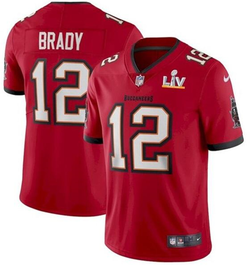 Nike Buccaneers 12 Tom Brady Red 2021 Super Bowl LV Vapor Untouchable Limited Jersey