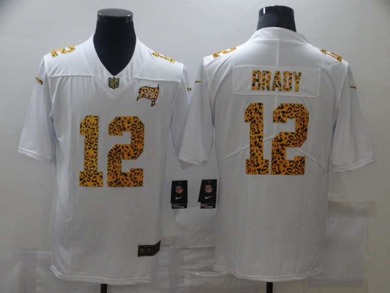 Nike Buccaneers 12 Tom Brady White Leopard Vapor Untouchable Limited Jersey