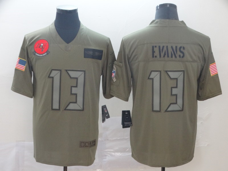 Nike Buccaneers 13 Mike Evans 2019 Olive Salute To Service Limited Jersey