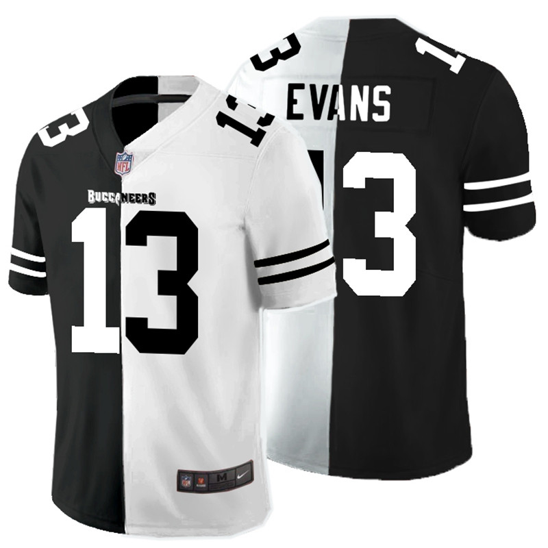 Nike Buccaneers 13 Mike Evans Black And White Split Vapor Untouchable Limited Jersey