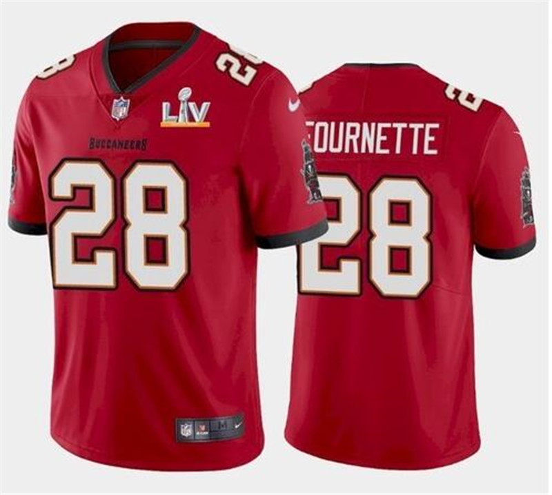 Nike Buccaneers 28 Leonard Fournette Red 2021 Super Bowl LV Vapor Untouchable Limited Jersey