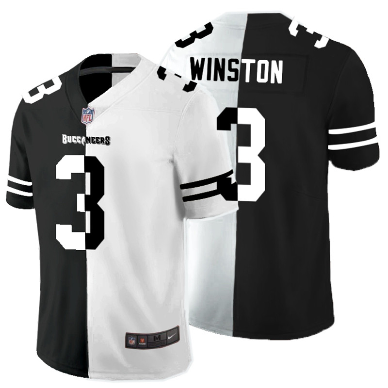 Nike Buccaneers 3 Jameis Winston Black And White Split Vapor Untouchable Limited Jersey