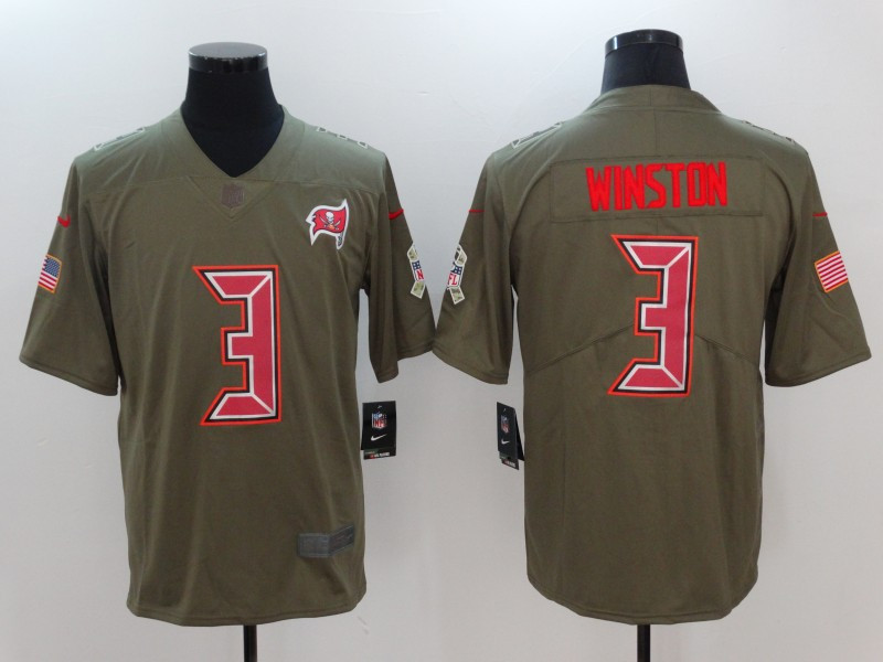  Buccaneers 3 Jameis Winston Olive Salute To Service Limited Jersey
