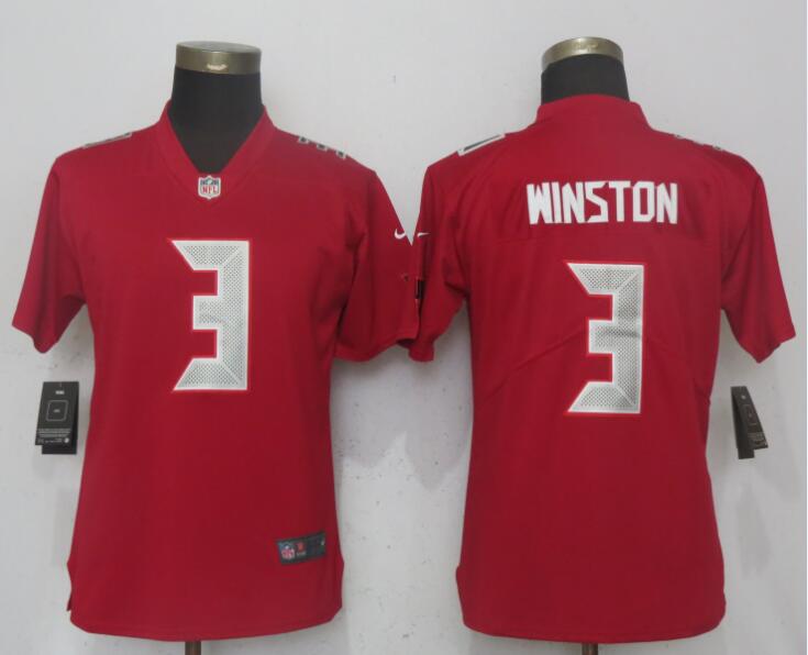  Buccaneers 3 Jameis Winston Red Women Color Rush Limited Jersey