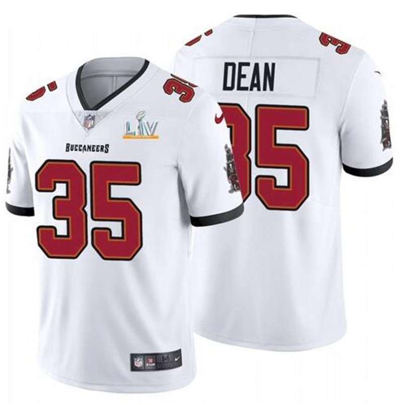 Nike Buccaneers 35 Jamel Dean White 2021 Super Bowl LV Vapor Untouchable Limited Jersey