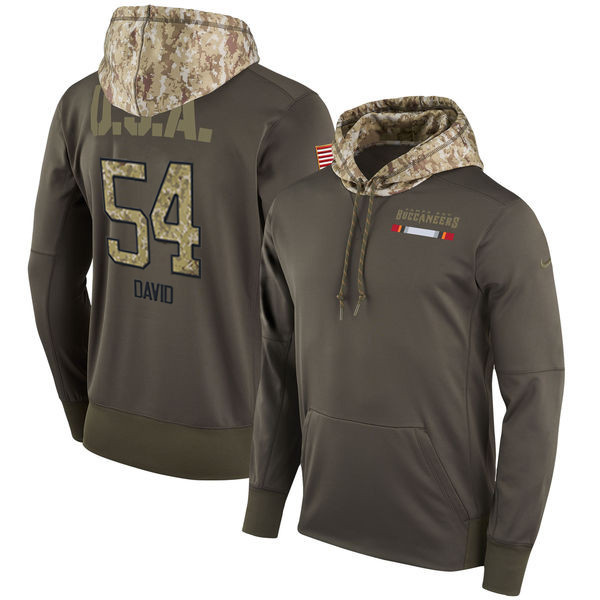  Buccaneers 54 Lavonte David Olive Salute To Service Pullover Hoodie