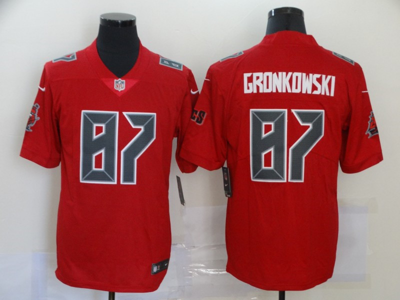 Nike Buccaneers 87 Rob Gronkowski Red Color Rush Limited Jersey