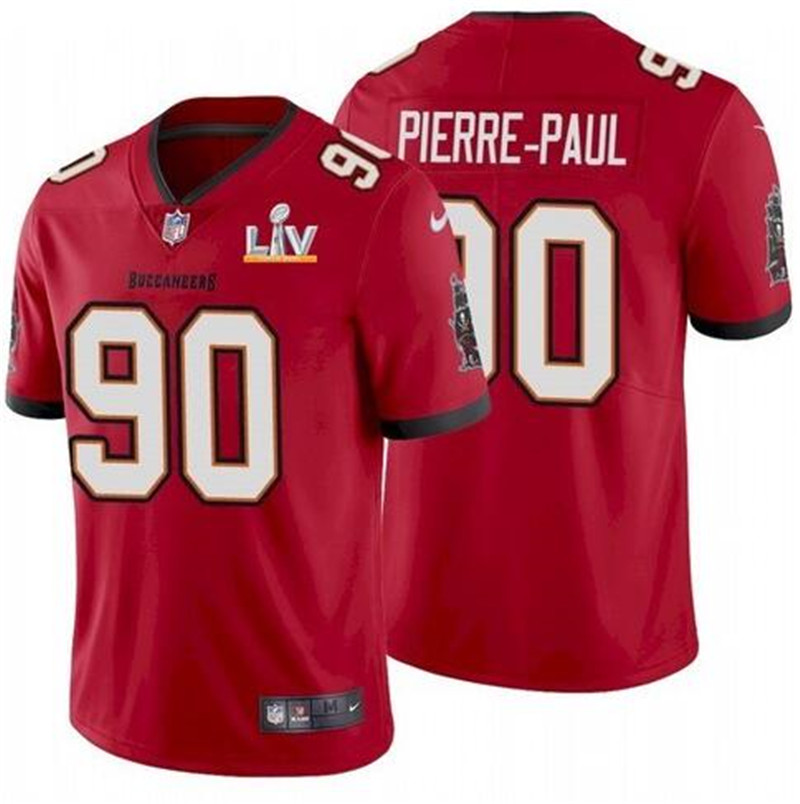 Nike Buccaneers 90 Jason Pierre Paul Red 2021 Super Bowl LV Vapor Untouchable Limited Jersey