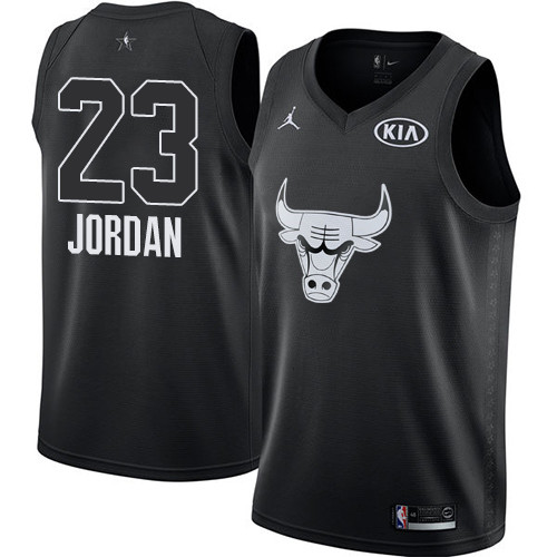  Bulls #23 Michael Jordan Black NBA Jordan Swingman 2018 All Star Game Jersey