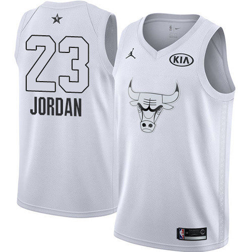  Bulls #23 Michael Jordan White NBA Jordan Swingman 2018 All Star Game Jersey