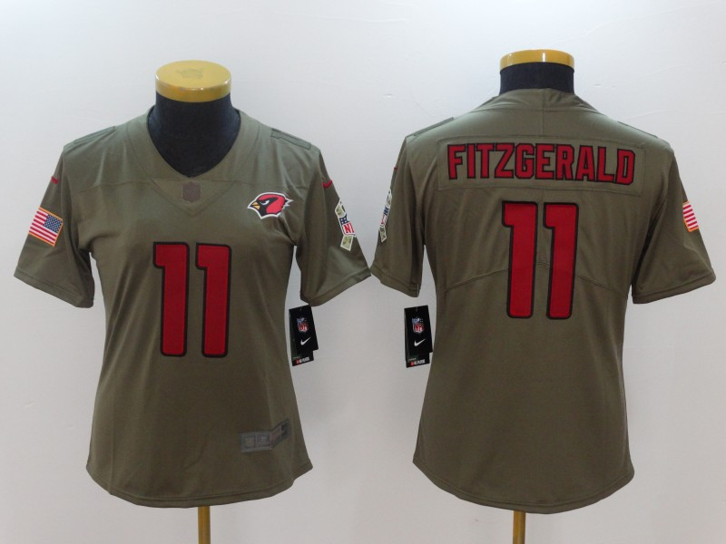  Cardinals 11 Larry Fitzgerald Women Olive Salute To Service Limited Jersey