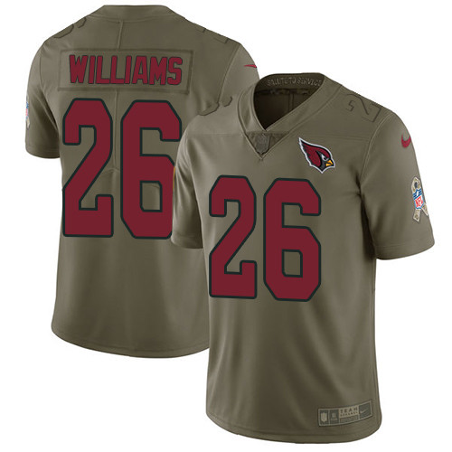  Cardinals 26 Brandon Williams Olive Salute To Service Limited Jersey