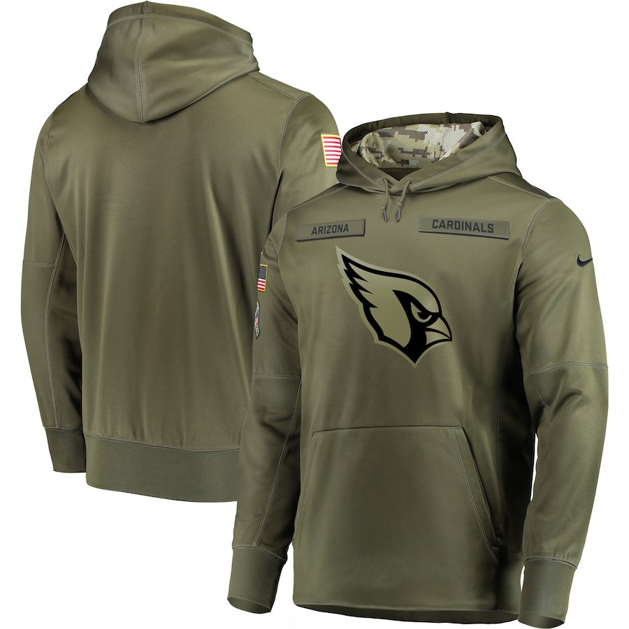  Cardinals Olive Salute To Service Men's Pullove Hoodie
