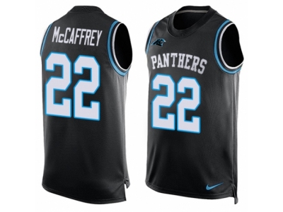  Carolina Panthers 22 Christian McCaffrey Elite Black Player Name Number Tank Top NFL Jersey