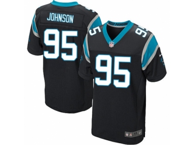  Carolina Panthers 95 Charles Johnson Elite Black Team Color NFL Jersey