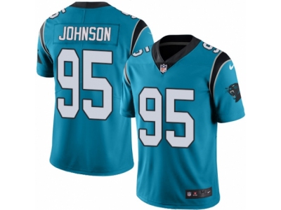  Carolina Panthers 95 Charles Johnson Limited Blue Rush NFL Jersey