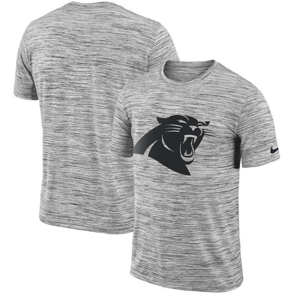  Carolina Panthers Heathered Black Sideline Legend Velocity Travel Performance T Shirt