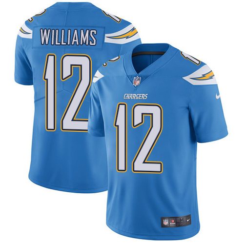  Chargers 12 Mike Williams Light Blue Vapor Untouchable Limited Jersey