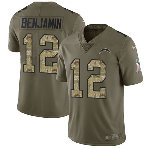  Chargers 12 Travis Benjamin Olive Camo Salute To Service Limited Jersey