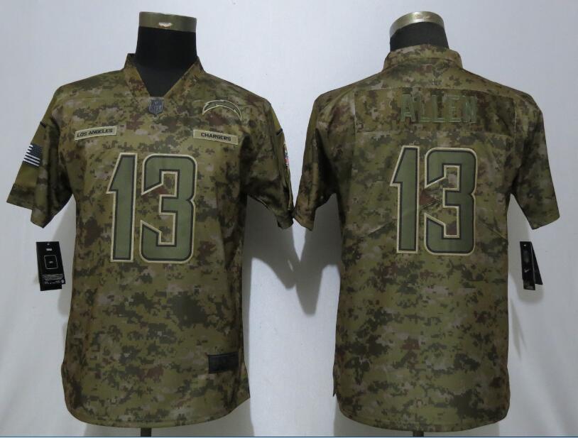  Chargers 13 Keenan Allen Camo Women Salute To Service Limited Jersey