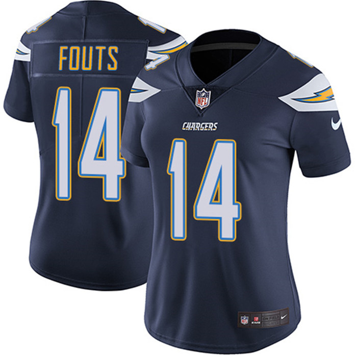  Chargers 14 Dan Fouts Navy Women Vapor Untouchable Limited Jersey