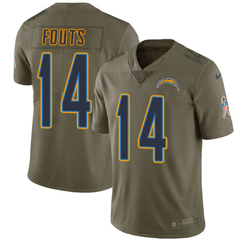  Chargers 14 Dan Fouts Olive Salute To Service Limited Jersey