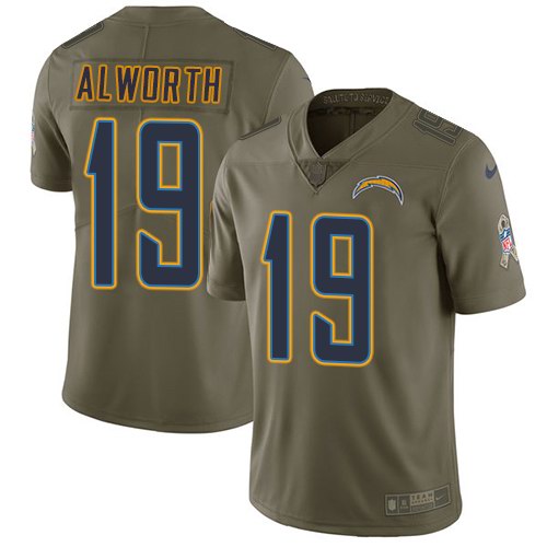  Chargers 19 Lance Alworth Olive Salute To Service Limited Jersey